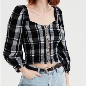 ⚡️AE Plaid Top (EUC)